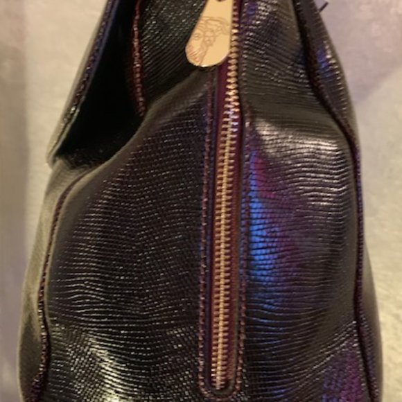 *NEW* Versace Crocodile-Embossed Leather Bag - Picture 9 of 10